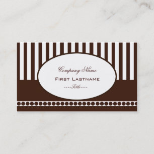 Brown y tarjeta de visita blanca de la raya
