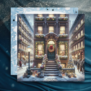 Brownstone de la ciudad en Navidad Personalizado