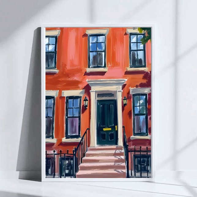 Brownstones de Boston Massachusetts Arte Acuarela (Subido por el creador)