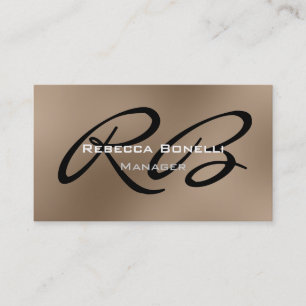 Browny Black Monogram Manager tarjeta de visita