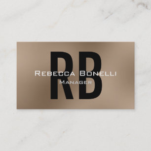 Browny Black Monogram Manager tarjeta de visita