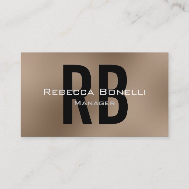 Browny Black Monogram Manager tarjeta de visita (Anverso)