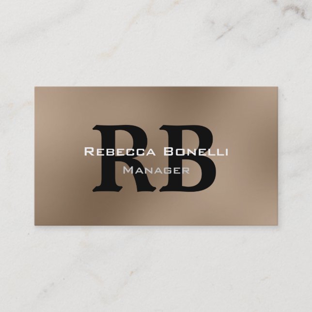 Browny Black Monogram Manager tarjeta de visita (Anverso)
