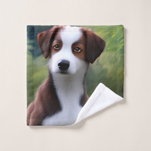 Bruce El Collie Fronterizo Puppy, Lavar La Ropa