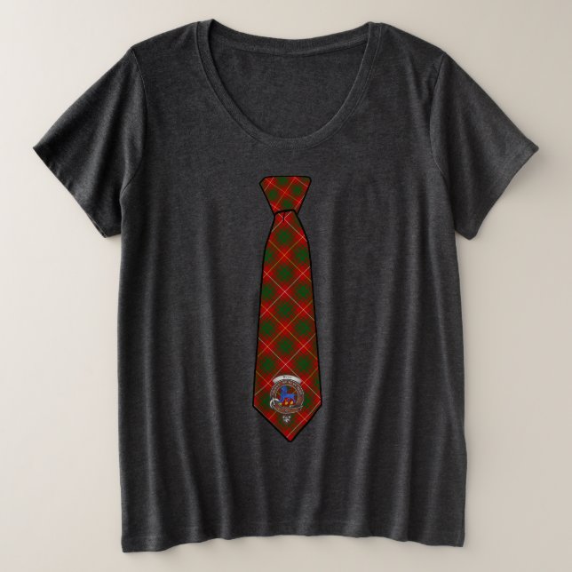 Bruce Tartan Necktie T-Shirt w/Badge Women's (Anverso del diseño)