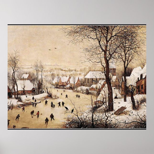Bruegel the Elder, el paisaje invernal, el arte fi (Frente)