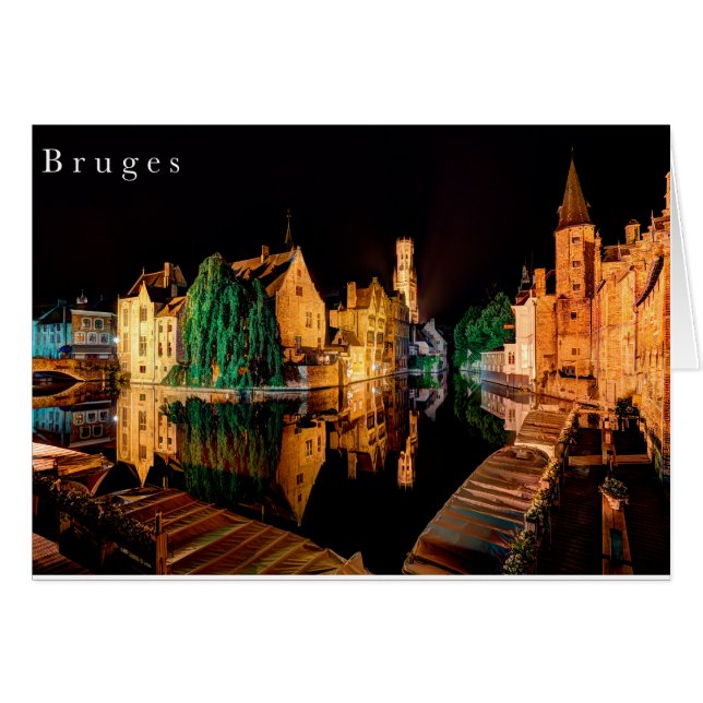 Bruges at night card (Anverso (Horizontal))