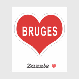 BRUGES Pegatina de Vinyl de corazón de amor rojo