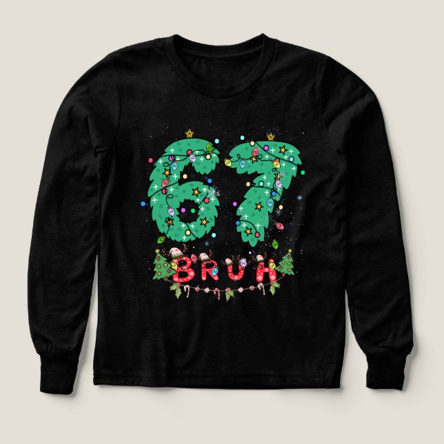 Bruh 67 Six Seven 6 7 Meme Christmas Boy and girl (Diseño frontal)