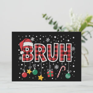 Bruh divertido Navidad Cuadro Rojo Xmas Pijama 