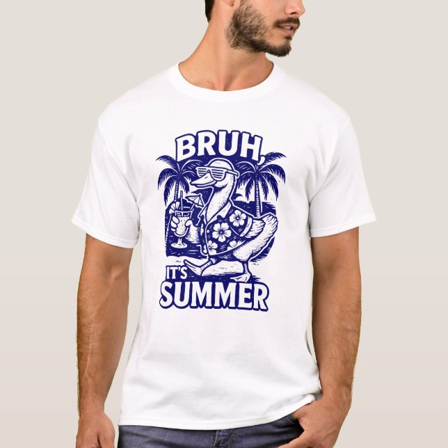Bruh es una gallina en la camiseta hawaiana (Anverso)