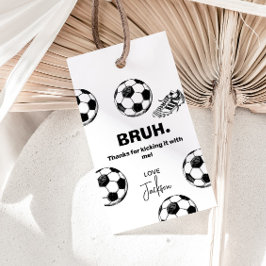 Bruh. Etiquetas de Regalo de Fútbol de Cumpleaños 