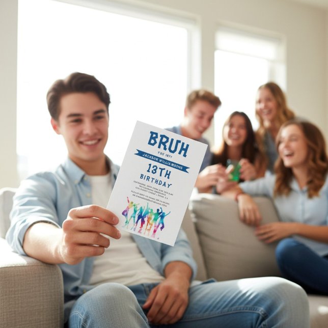 BRUH moderno entre cumpleaños Invitación (Subido por el creador)