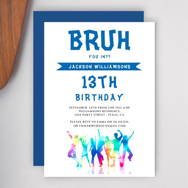 BRUH moderno entre cumpleaños Invitación (Subido por el creador)