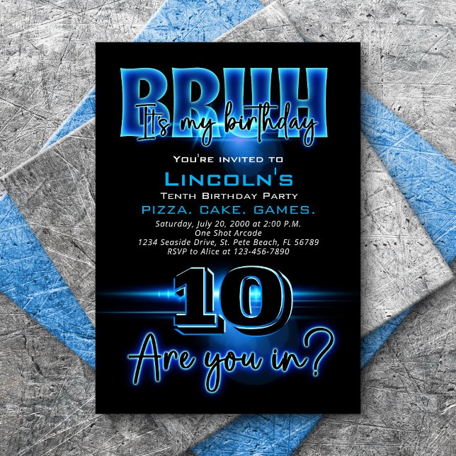Bruh Teen Boy Birthday Invitación (Subido por el creador)