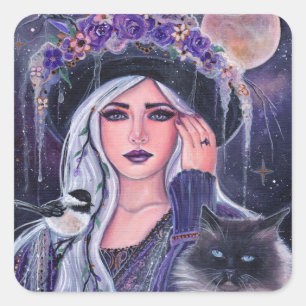 Bruja con etiquetas de gatito de Renee Lavoie