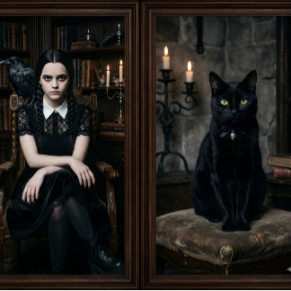 Bruja con Gato Negro - papel de decoupage - Envolt