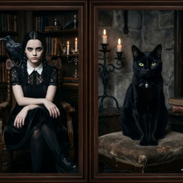 Bruja con Gato Negro - papel de decoupage - Envolt (Subido por el creador)