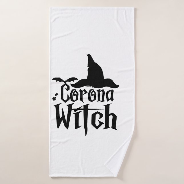 Bruja Corona Halloween , Divertido Halloween , (Toalla de baño)