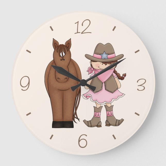 Bruja de brunette y reloj de pared de caballos (Anverso)