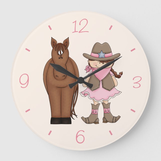 Bruja de brunette y reloj de pared de caballos (Anverso)