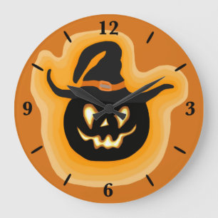 Bruja De Calabaza Brillante En El Reloj De Vuelta