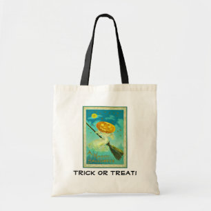 Bruja de Calabaza en Escoba Truco o Regalo Bolsa d