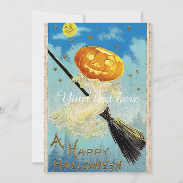 Bruja de calabaza feliz de Halloween (Anverso)