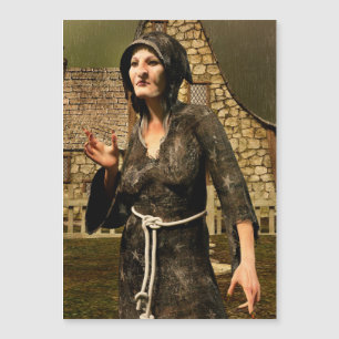 Bruja de fantasía pueblo medieval Halloween