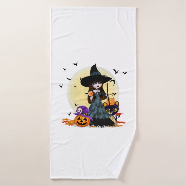 Bruja de Halloween (Toalla de baño)