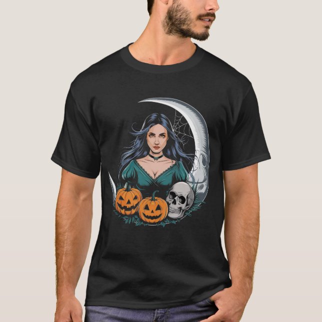 Bruja de Halloween - Camiseta realista (Anverso)