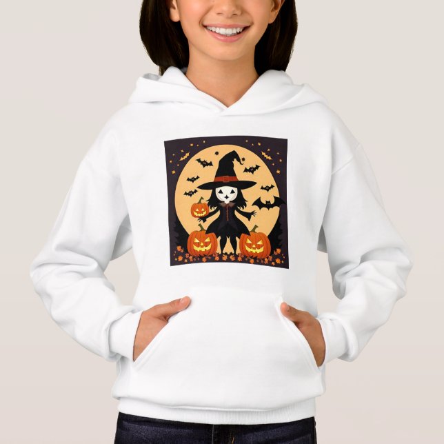 Bruja de Halloween con calabazas (Anverso)