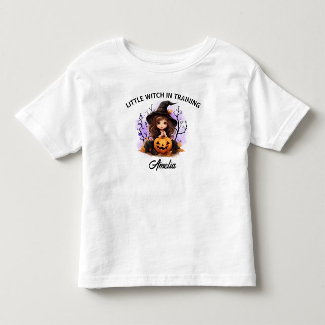 Bruja de Halloween en la camiseta del niño entrena (Anverso)