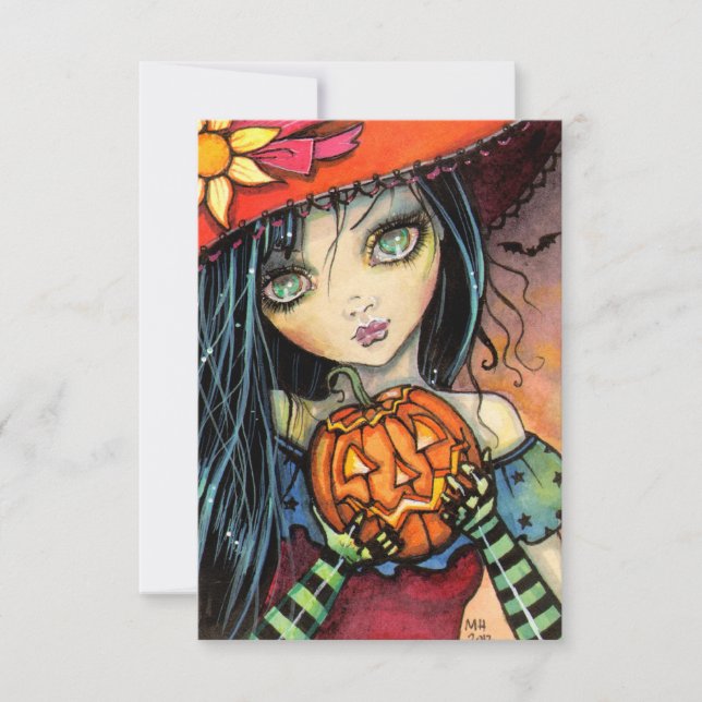Bruja de Halloween Tarjetas Postales de Halloween (Anverso)