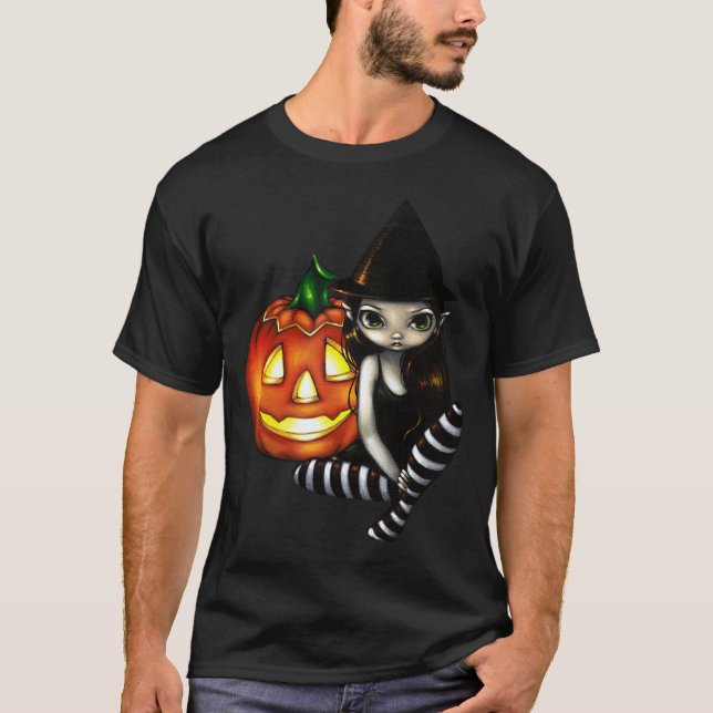 Bruja de la noche de Halloween y camisa góticas (Anverso)
