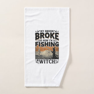 Bruja de la Pesca Diseño Vector Vintage de Hallowe