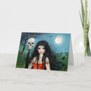 Bruja de Samhain de la tarjeta de Halloween