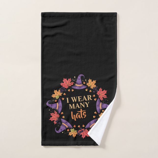 Bruja Divertida de Halloween que Lleva Muchos Somb (Toalla de mano)