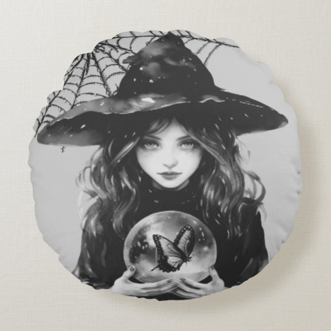 bruja en almohada redonda (Anverso)