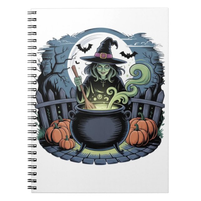 Bruja en el cuaderno de Cauldron (Frente)