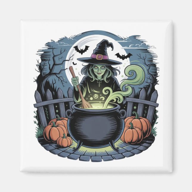 Bruja en el imán de Cauldron (Frente)