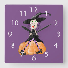 Bruja En El Reloj De Calabaza