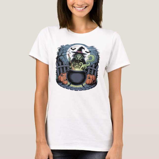 Bruja en la camiseta de Cauldron (Anverso)