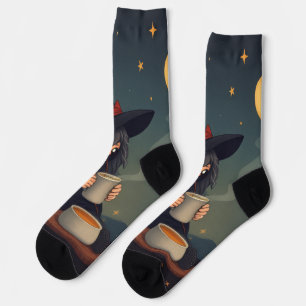 Bruja Encantadora Calcetines de Café – Magia de Ha