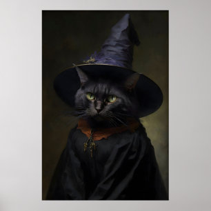 Bruja Gato, Póster Vintage, Impresión de Arte de P