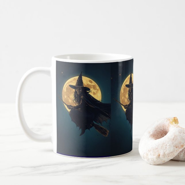 Bruja Halloween Mug - Fantasma regalo de la Copa d (Con donut)