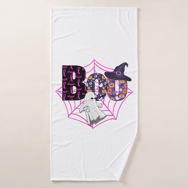 Bruja Halloween Octubre Rosa (Toalla de baño)