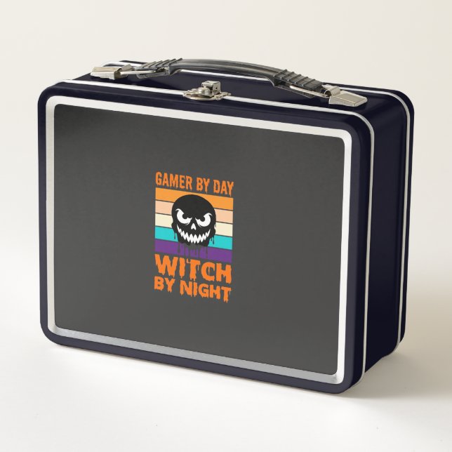 Bruja Jugadora Calavera Retro Halloween (Anverso)