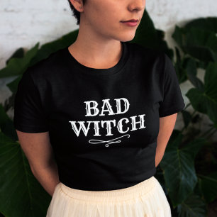 Bruja Mala Camiseta de Halloween para Mujeres Negr