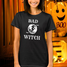 Bruja Mala Montando Escoba Mujer Camiseta Personal